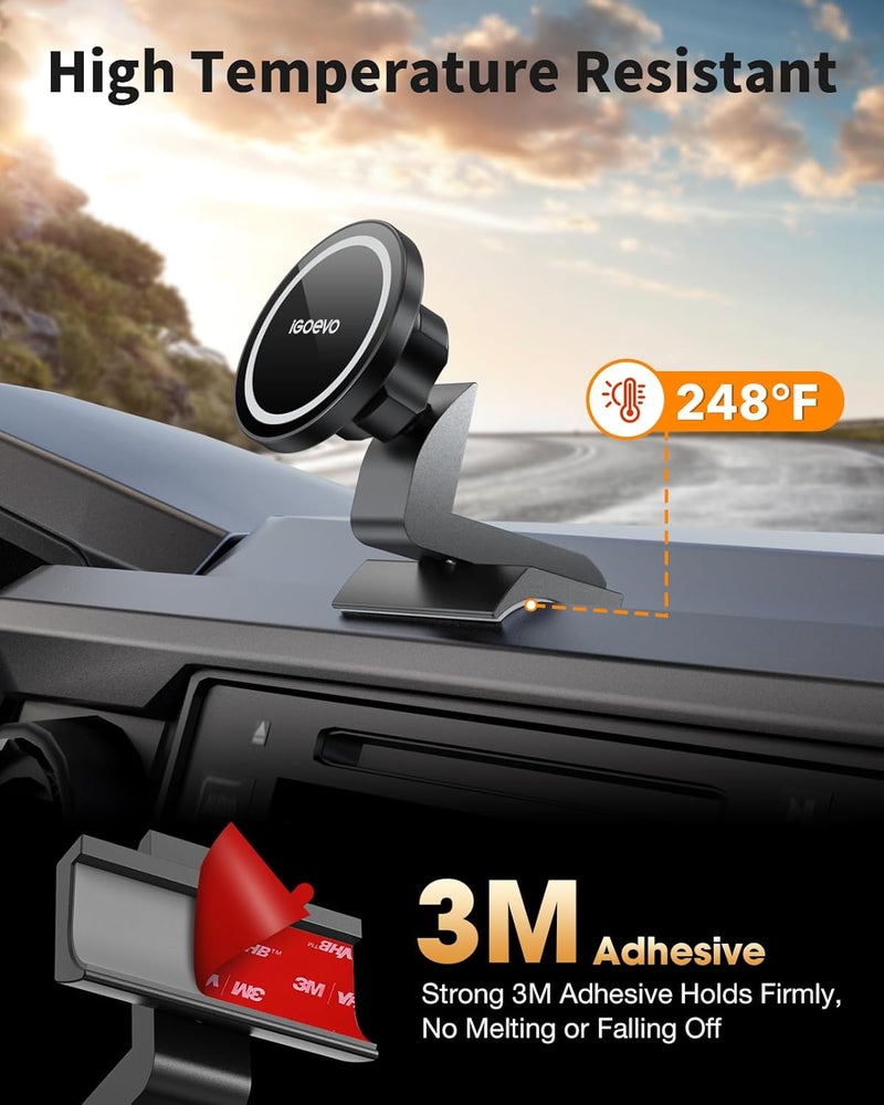iGoevo 360° Rotating Magnetic Phone Mount for Toyota Tacoma 2016-2023 Dashboard - Secure Hold | Dashboard Phone Holder, Tacoma Phone Mount, Magnetic Car Mount, Toyota Tacoma Accessories - Image 4